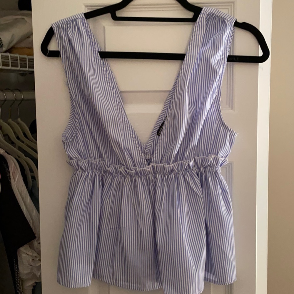 Low cut stripe tank